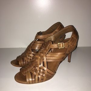 Tory Burch Woven Mid Heel Sandal